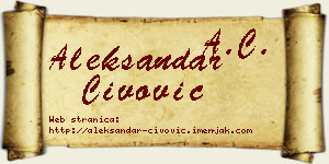 Aleksandar Čivović vizit kartica